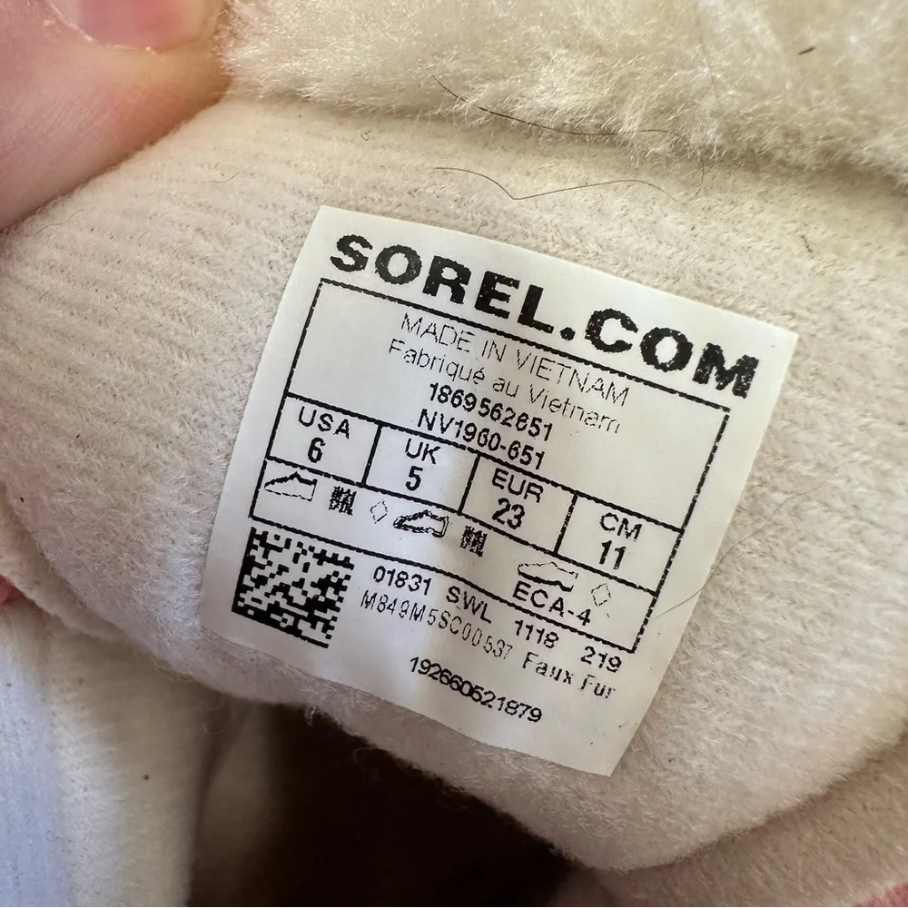 Sorel Snow Commander Winter Boots Lined Pink White Black Toddler‎ Size 6